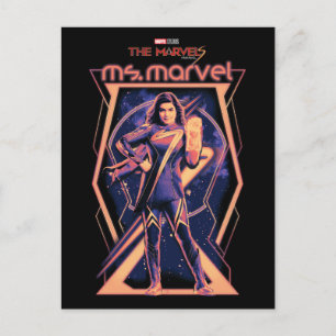Carte Postale Graphisme de personnage Ms. Marvel de The Marvels
