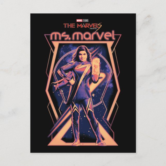 Carte Postale Graphisme de personnage Ms. Marvel de The Marvels (Devant)