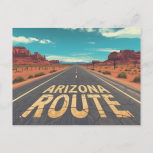 Carte Postale Graphisme de route désertique de l'Arizona