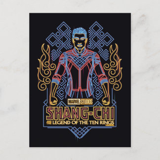 Carte Postale Graphisme de Shang-Chi en néon