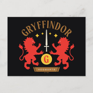 Carte Postale Graphisme du double lion de la maison GRYFFINDOR™ 