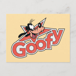 Carte Postale Graphisme rétro de Goofy avec pouvoir d'étoile