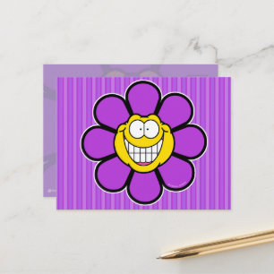 Carte Postale Graphismes Flower Screwball Purple Happy