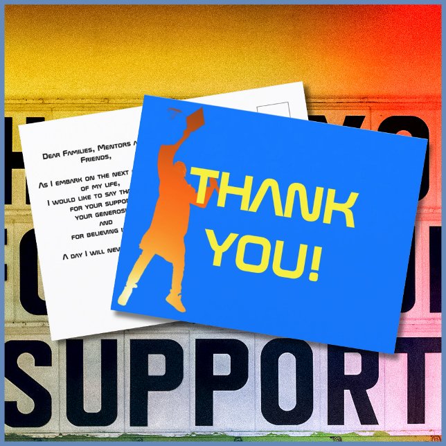 Carte Postale Gras Bleu Moderne Tech Graduation (Créateur téléchargé)