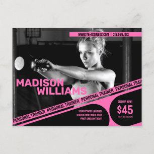 Carte Postale Gras Bright Pink Personal Trainer Photo