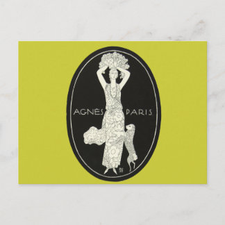 Carte Postale Gras French Agnes Paris Mode Française Agneau Femm