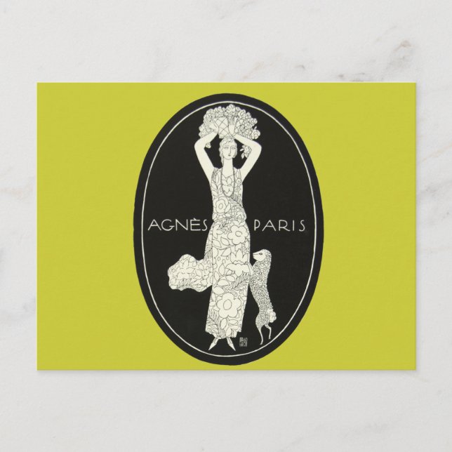 Carte Postale Gras French Agnes Paris Mode Française Agneau Femm (Devant)