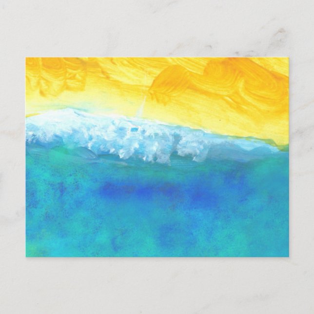 Carte Postale Gras Vibrant peinture Abstraite du paysage marin (Devant)