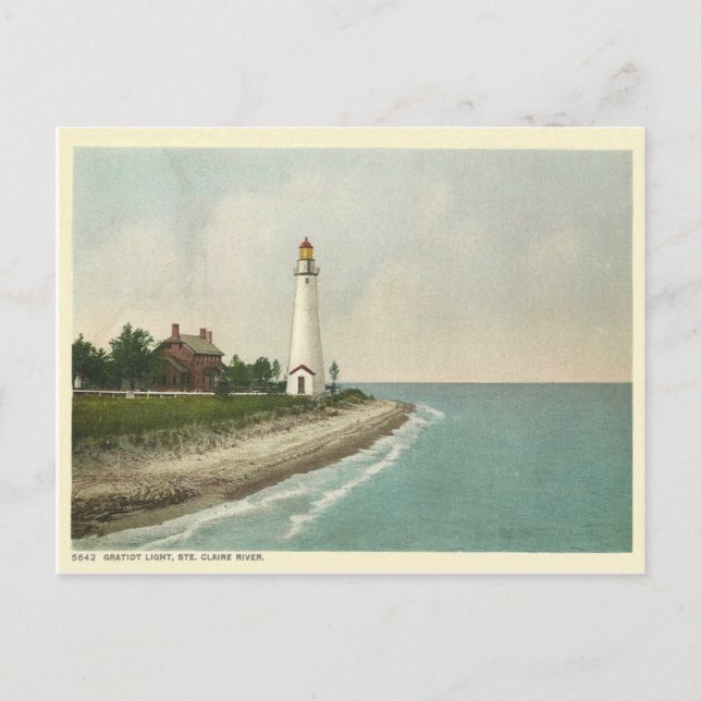 Carte Postale Gratiot Light Michigan (Devant)