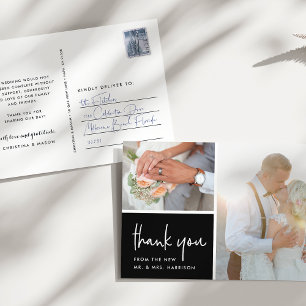 Carte Postale Gratitude esquissée   Merci photo Mariage