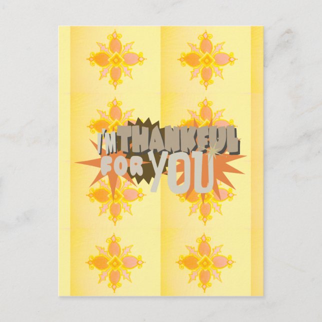 Carte Postale Gratitude profonde : "Merci pour vous" avec amour, (Devant)