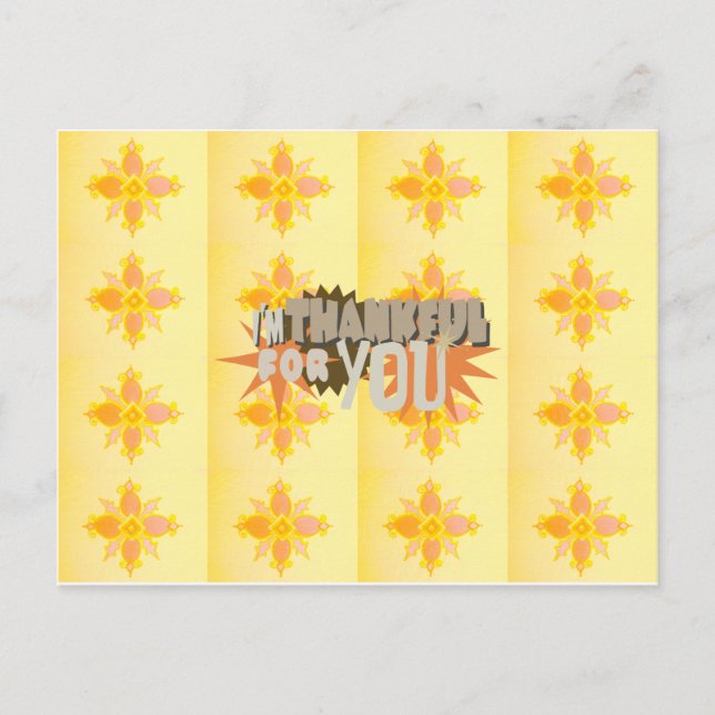 Carte Postale Gratitude profonde : "Merci pour vous" avec amour, (Devant)