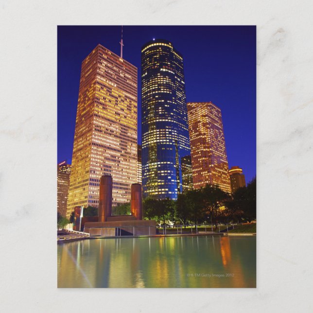 Carte Postale Gratte-ciel dans le centre de Houston (Devant)