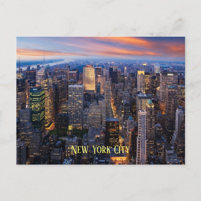 Carte Postale Gratte-ciel de New York au crépuscule (Devant)