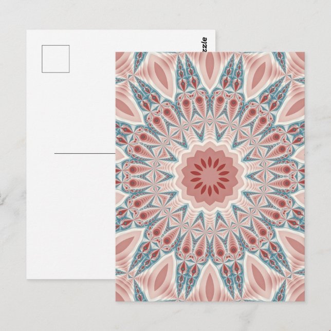 Carte Postale Grattez moderne Kaleidoscope Mandala art fractal (Devant / Derrière)