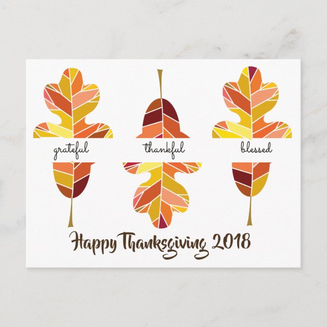 Carte Postale Gratuit Merci Bienheureux Thanksgiving Bible Verse (Devant)