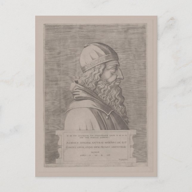 Carte Postale Gravure ancienne Aristote de 1553 (Devant)