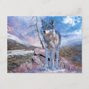 Carte Postale Gray Wolf RÉPONSE À L'APPEL