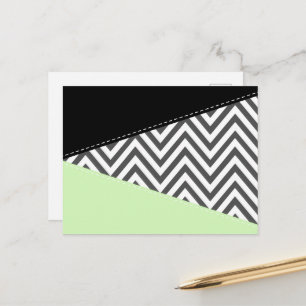 Carte Postale Gray Zigzag, Gray Chevron, Zigzag Pattern, Mint