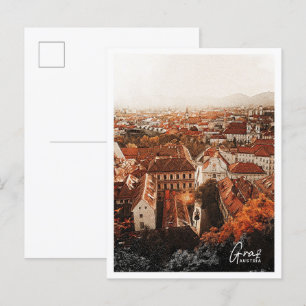 Carte Postale Graz Autriche Beau paysage de crayon couleur