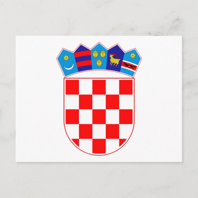 Carte Postale Grb Hrvatske, armoiries croates (Devant)