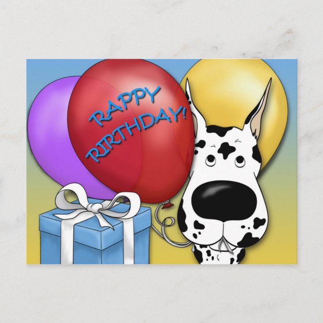 Carte postale Great Dane Anniversaire (Devant)