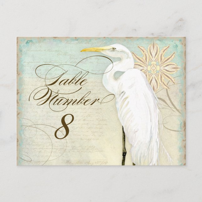 Carte Postale Great Egret Coastal Beach - Numéro de tableau Cart (Devant)