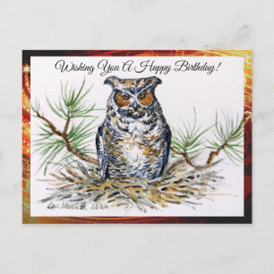 Carte Postale Great Horned Owl Postcard Greeting