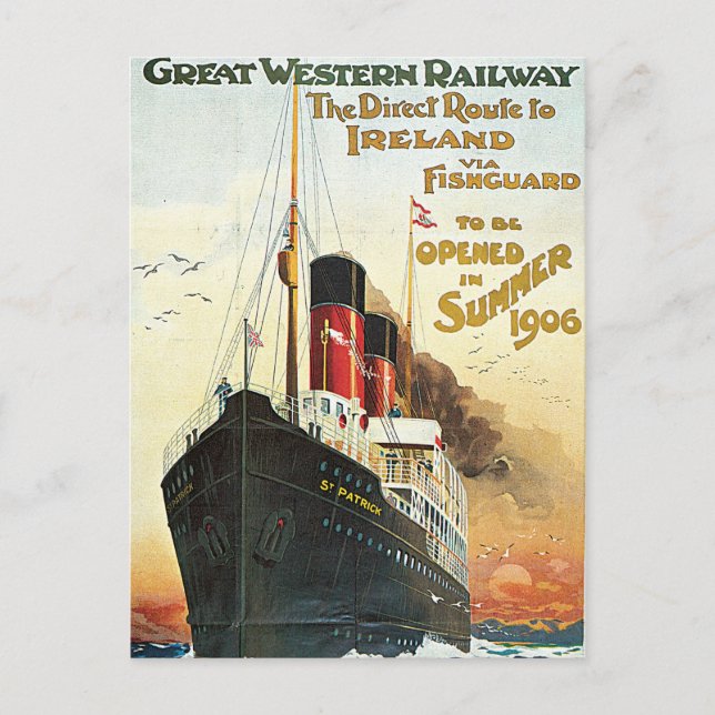 Carte Postale Great Western Railway - Vers l'Irlande (Devant)