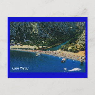 Carte Postale Grèce, Crète, plage à Preveli, Méditerranée