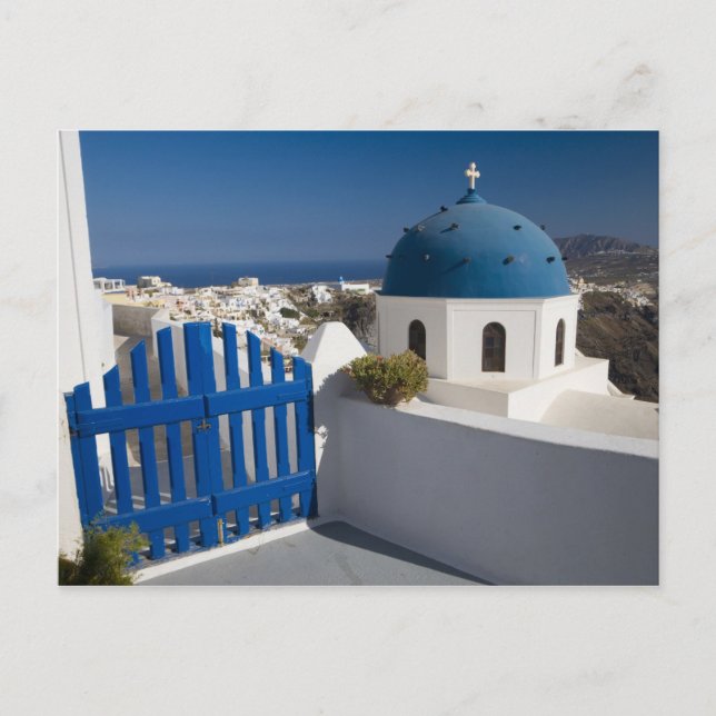 Carte Postale Grèce et île grecque de Santorin depuis (Devant)