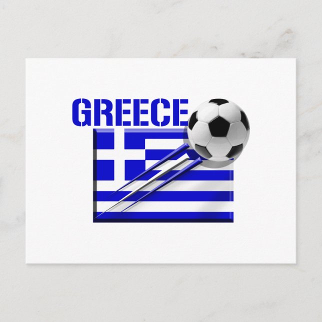 Carte Postale Grèce logo de football drapeau grec cadeaux de foo (Devant)