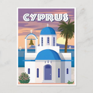Carte Postale Grèce Vintage voyage Santorini Athènes Chypre