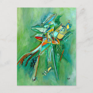 Carte Postale Green Abstract Colorful Fine Art Cards