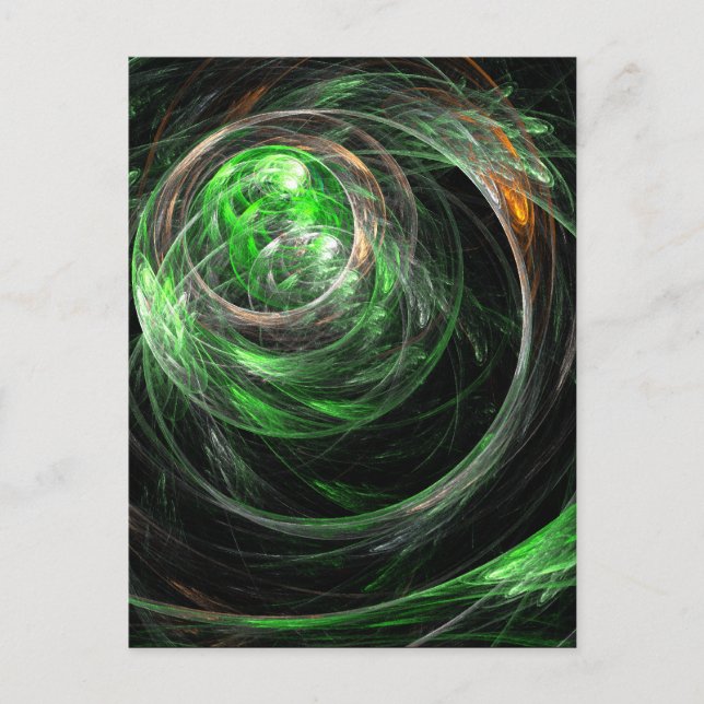 Carte postale Green Abstrait Art dans le monde ent (Devant)