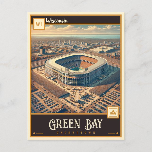 Carte Postale Green Bay, Wisconsin | VINTAGE (Devant)