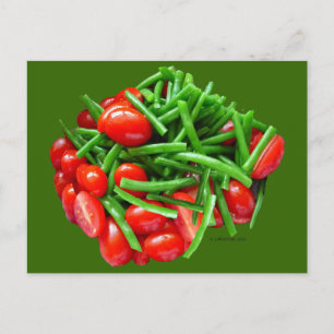 Carte Postale Green Bean and Tomatoes