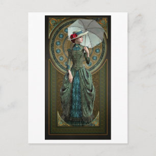 Carte Postale Green Belle Epoque Gown
