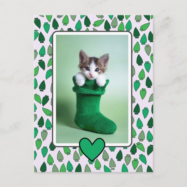 Carte Postale Green Christmas Lights Holiday (Devant)