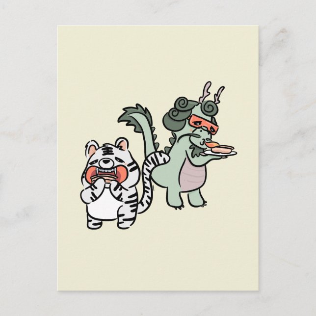 Carte Postale Green dragon white tiger (Devant)