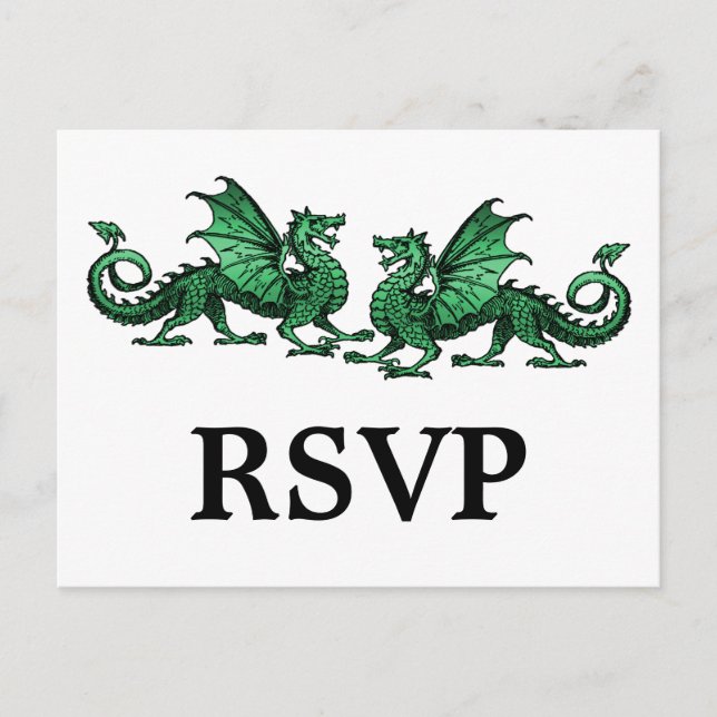 Carte postale Green Elegant Dragons Response (Devant)
