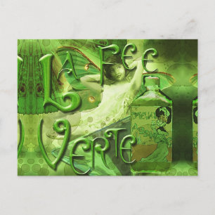 Carte Postale Green Fairy Splashy Collage IV