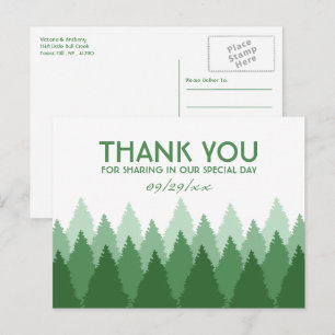 Carte Postale Green Forest Range Bois Mariage Merci