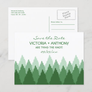 Carte Postale Green Forest Range Woodland Wedding Enregistrer La
