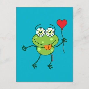 Carte Postale Green frog falling madly in love