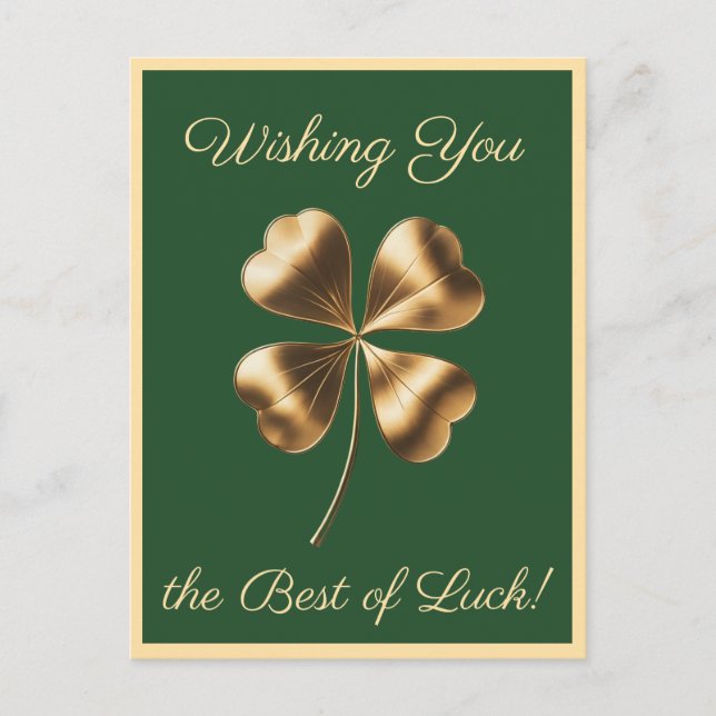 Carte postale Green Golden à quatre feuilles Clove (Devant)