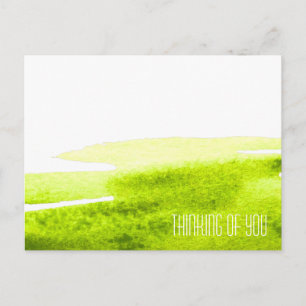 Carte Postale Green grass lime watercolor minimal
