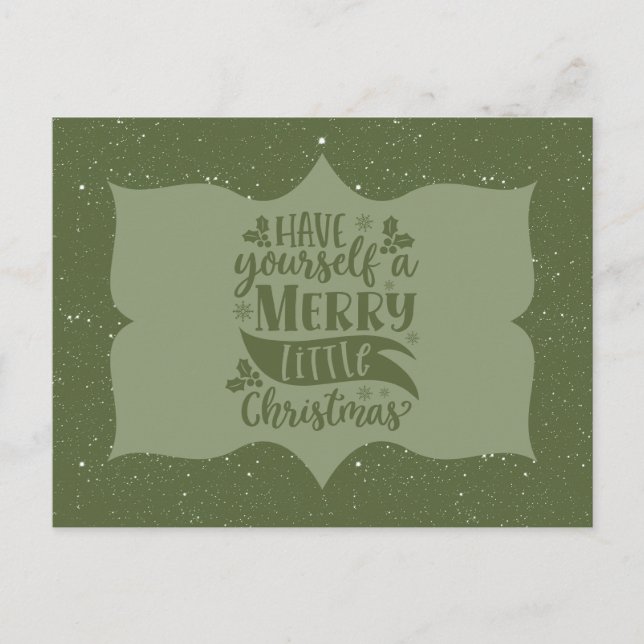 Carte Postale Green Have Yourself A Merry Little Christmas Scrip (Devant)