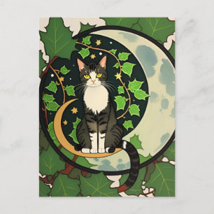 Carte Postale Green Ivy Nature Chats Kitty Chat Vert Feuilles
