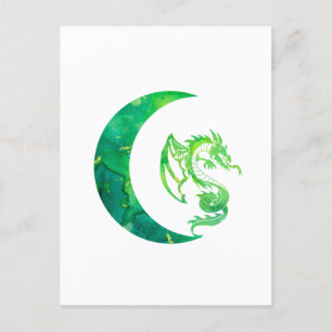 Carte Postale Green Jade Moon et Dragon